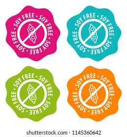 Soy free Badges. Eps10 Vector.