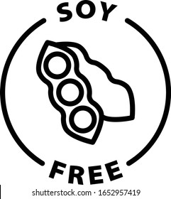 Soy Free Black Outline Icon