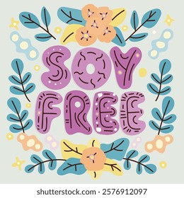 Soy Free Card Vector Background Illustration