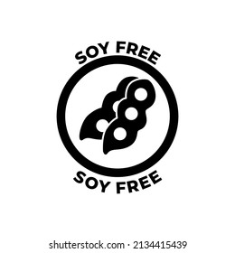 Soy Free Food labelicon  in black flat glyph, filled style isolated on white background