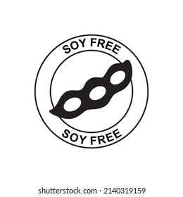 Soy Free Food labelicon  in black flat glyph, filled style isolated on white background