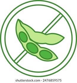 Soy Free Green Icon. Vector Icon. Label for a Soy Free Product. Healthy Eating