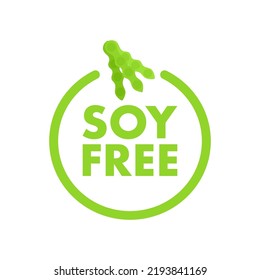 Soy free. Health natural product, organic, bio theme. Vector stock illustration.