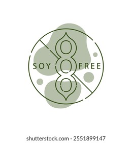 Soy free icon. Soy Free Foods, Free Diet. Soy Free Vegan. No Soy Formula. Products. Green Food. Vector illustration