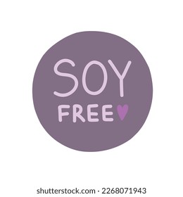 soy free label doodle icon, vector illustration