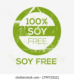 (Soy free) label sign, vector illustration.