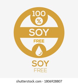 (Soy free) label sign, vector illustration.