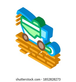 soy harvesting machine icon vector. isometric soy harvesting machine sign. color isolated symbol illustration