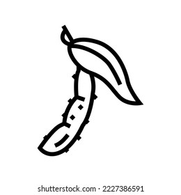 soy leaf line icon vector. soy leaf sign. isolated contour symbol black illustration
