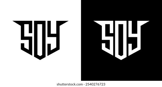 SOY letter logo design with white background in illustrator, vector logo modern alphabet font overlap style, calligraphy designs for logo, Poster, Invitation, etc.