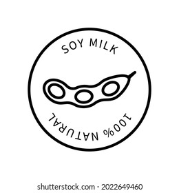 Icono De Línea De Soja En Un Estilo Simple. Producto Natural Que Contiene Leche. Señal vectorial en un estilo simple aislado en un fondo blanco.