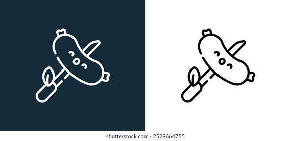 Icono de Vector lineal de contorno de carne de soja de la colección del Día Mundial del Vegetariano para App móviles, Web y UI.