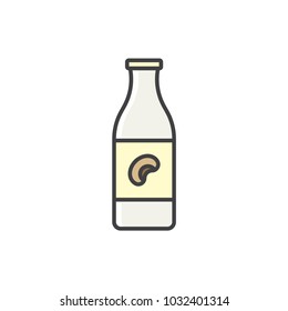 Soy Milk Bottle Flat Line Colored Icon.