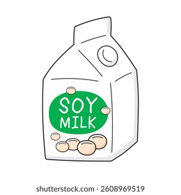 Soy milk carton isolated vector illustration