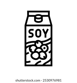 soy milk carton vegan food line icon vector. soy milk carton vegan food sign. isolated contour symbol black illustration