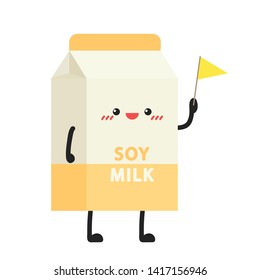 Soy milk character design. wallpaper. free space for text. symbol. copy space.