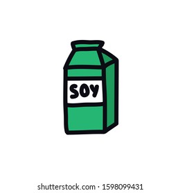 soy milk doodle icon, vector illustration