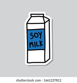soy milk doodle icon, vector illustration