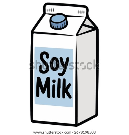 Soy milk doodle isolated vector illustration
