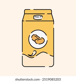 Soy Milk Icon Illustration Flat Design Style