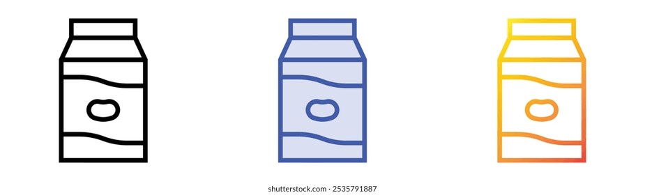 soy milk icon. Linear, Blue Fill and Gradient Style Design Isolated On White Background
