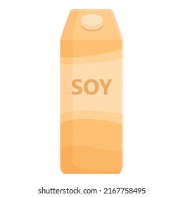 Soy Milk Pack Icon Cartoon Vector. Vegan Syrup. Artificial Protein