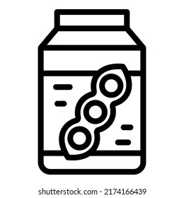 Soy Milk Pack Icon Outline Vector. Soya Food. Oil Plant Skin