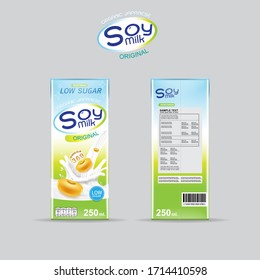 Soy Milk Slash Vector Organic Packaging Template Background for Product for Kids.