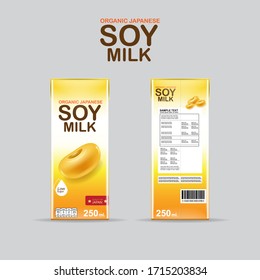 Soy Milk Slash Vector Organic Packaging Template Background For Product For Kids.