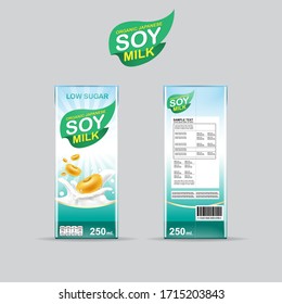 Soy Milk Slash Vector Organic Packaging Template Background For Product For Kids.