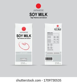 Soy Milk Vector Packaging Template Background for Product.