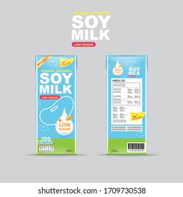 Soy Milk Vector Packaging Template Background For Product.