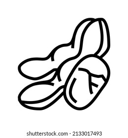 soy nut line icon vector. soy nut sign. isolated contour symbol black illustration