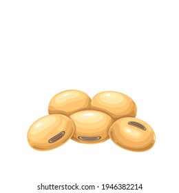 Soy nuts vector. Vegetarian food or snack illustration.