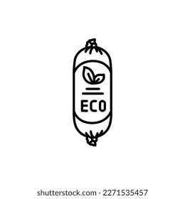 Icono de la línea negra pegada con soya. Producto vegetal orgánico. Pictograma para página web