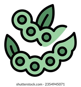 Soy plant icon outline vector. Vegetable milk. Vegan drink color flat