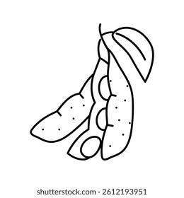 soy plant leaf line icon vector. soy plant leaf sign. isolated contour symbol black illustration