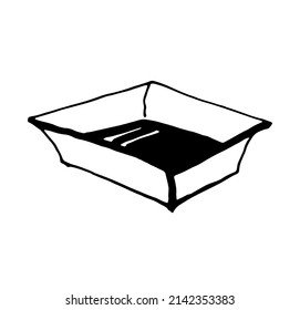 Soy sauce. Black and white illustration. Vector clipart