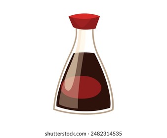 Soy Sauce bottle. Flat design soy sauce bottle kitchen food icon Illustration
