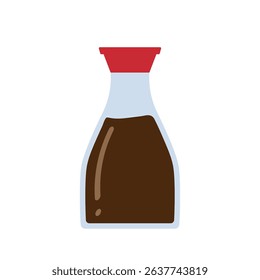 Soy sauce bottle flat vector illustration