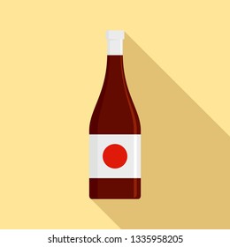 Soy sauce bottle icon. Flat illustration of soy sauce bottle vector icon for web design