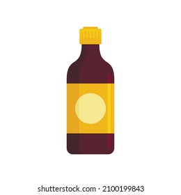 Soy sauce bottle icon. Flat illustration of soy sauce bottle vector icon isolated on white background