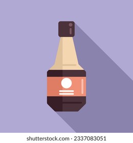 Soy sauce bottle icon flat vector. Japan food. Fish glass