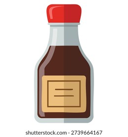 Soy sauce bottle on table illustration waiting for cooking use perfect for culinary kitchen condiment food preparation and dining themed design projects