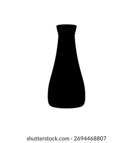 Soy sauce bottle silhouette vector flat design on white background.