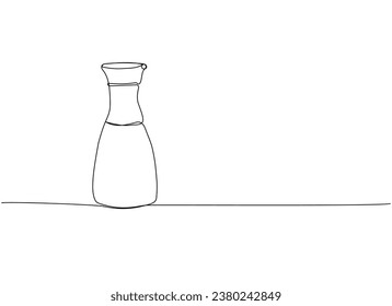 soy sauce in a bottle, Sushi set one line art. Continuous line drawing of sushi, japanese, food, roll, culture, tasty, restaurant, japan, asian, sea, menu