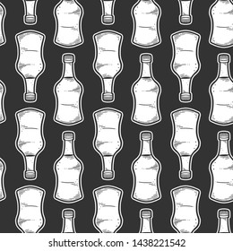 Soy sauce bottle. Vector concept in doodle and sketch style. Hand drawn illustration for printing on T-shirts, postcards. Seamless pattern for textile, paper wrap.