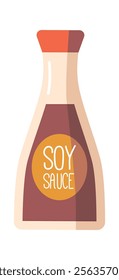 Soy sauce in bottle vector illustration