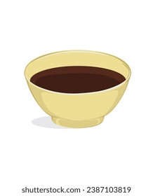 Soy sauce in a bowl isolated on a white background