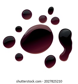 Soy sauce brown isolated puddles and splashes